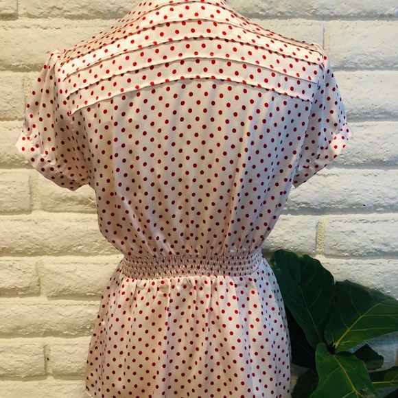 ❤️NWT Guess Silk Polka Dot Blouse Size M - Picture 5 of 6